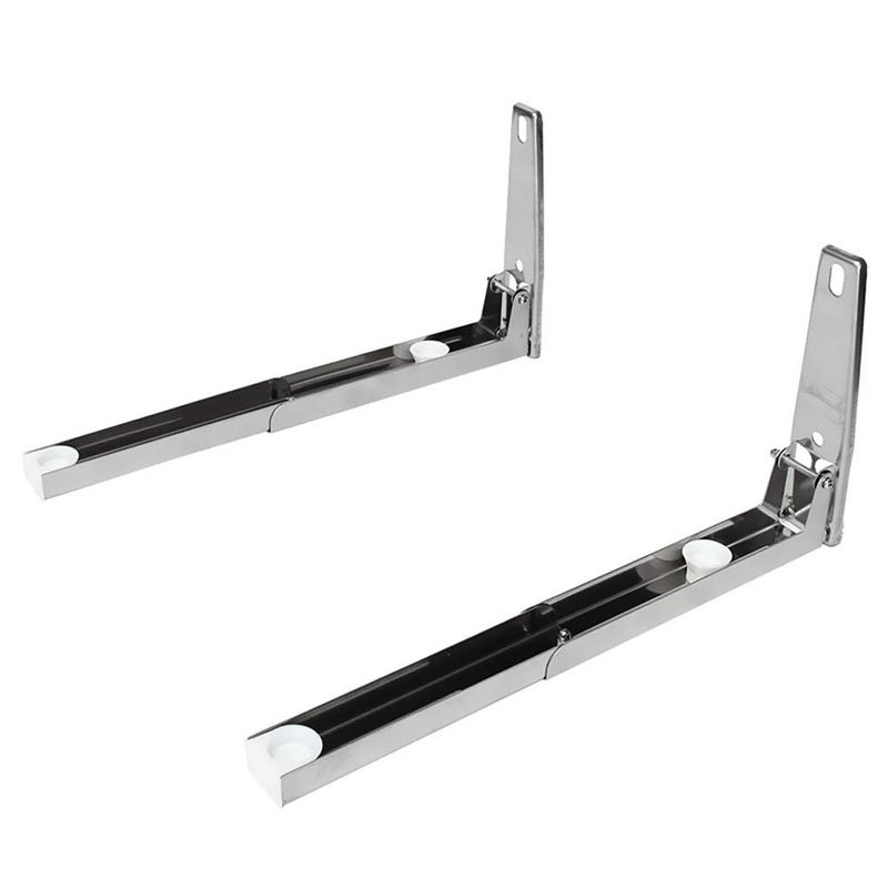Hovico Universal Stainless Steel Microwave Mount Bracket, Support Frame Steel Foldable Stretch Shelf Rack Microwave Oven Wall Mount Bracket Stainless Silver - Image 5